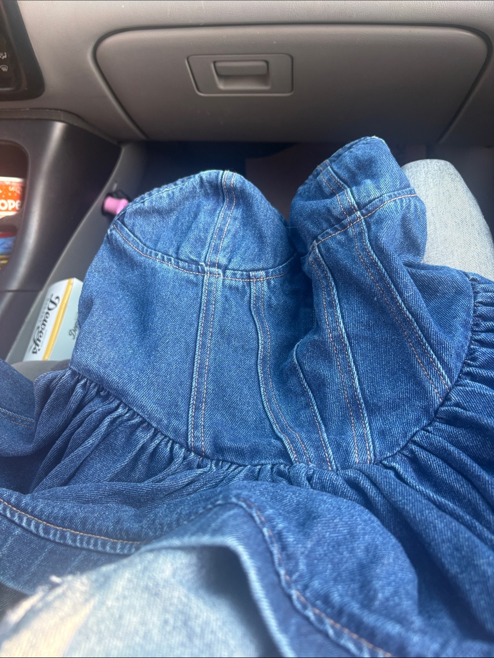 Forever 21 Blue Denim Ruffle Tunic